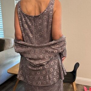 Purple formal midi dress